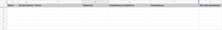 Projektmanagement - Entscheidungsprotokoll